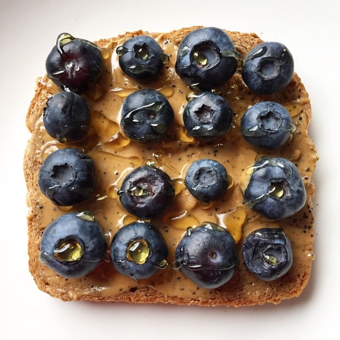 Blueberry and Almond Butter Toast | www.thealiconklin.com