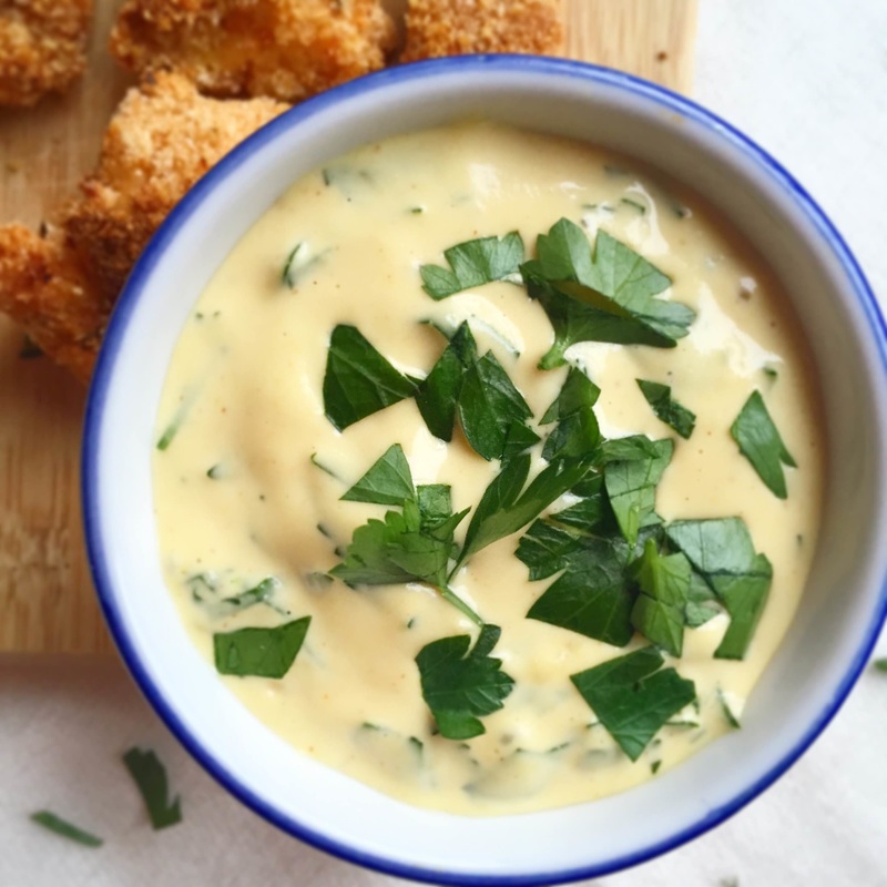 Homemade Chicken Nuggets with Parsley Dijonnaise Dip | www.thealiconklin.com