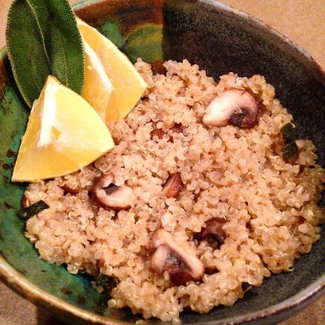 Garlic Mushroom Quinoa with Sage Infused Brown Butter | www.thealiconklin.com