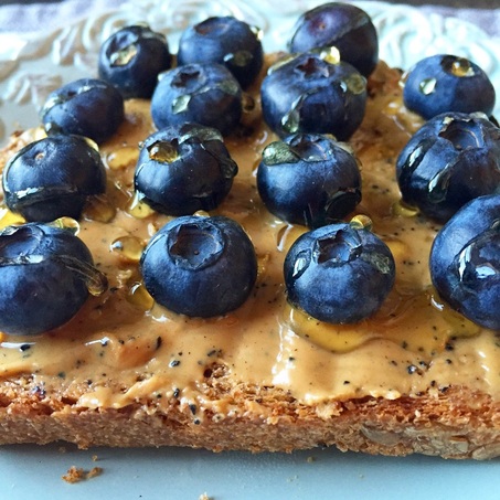 Blueberry and Almond Butter Toast | www.thealiconklin.com