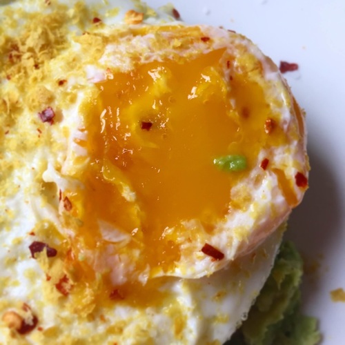 Golden Egg with Avocado on Sourdough Toast | www.thealiconklin.com