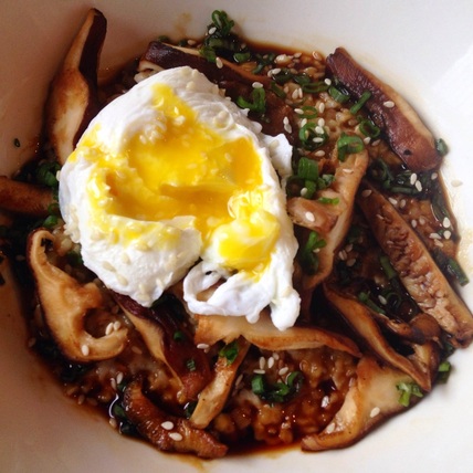 Savory Oats Featuring Shiitakes and Poached Egg | www.thealiconklin.com