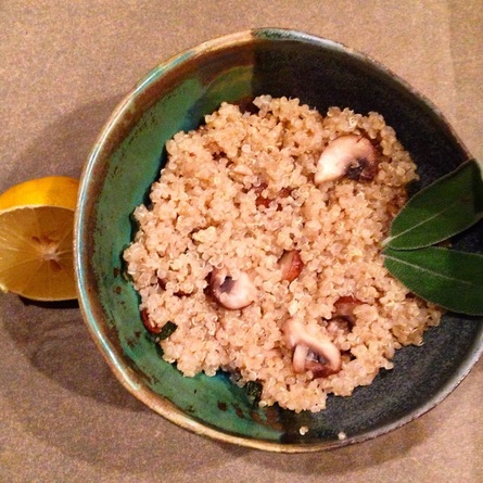 Garlic Mushroom Quinoa with Sage Infused Brown Butter | www.thealiconklin.com