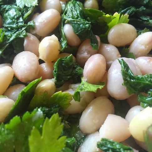 Fresh Cranberry Beans and Kale in Lemon and Olive Oil | www.thealiconklin.com